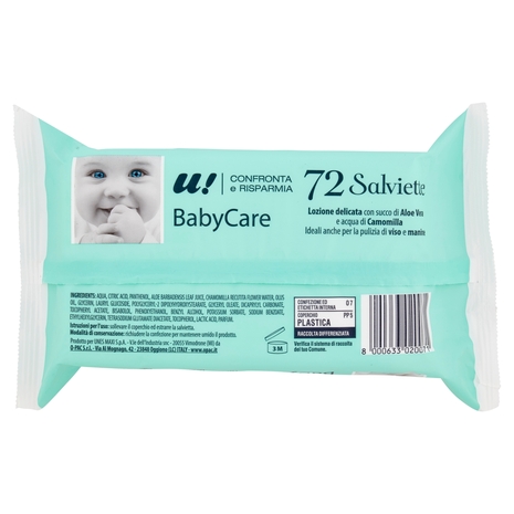 72 Salviette Baby Care U! Confronta e Risparmia